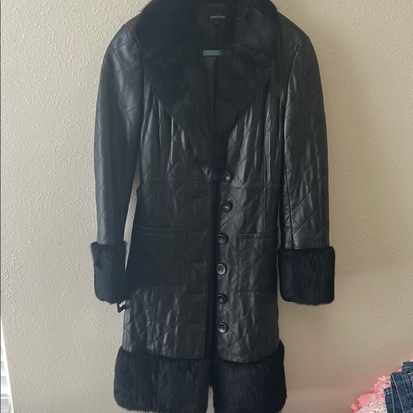 Bebe Black leather Quilted Coat - Picture 2 of 15
